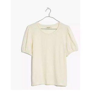 Madewell Superlight Jacquard Puff-Sleeve Tee (XS)